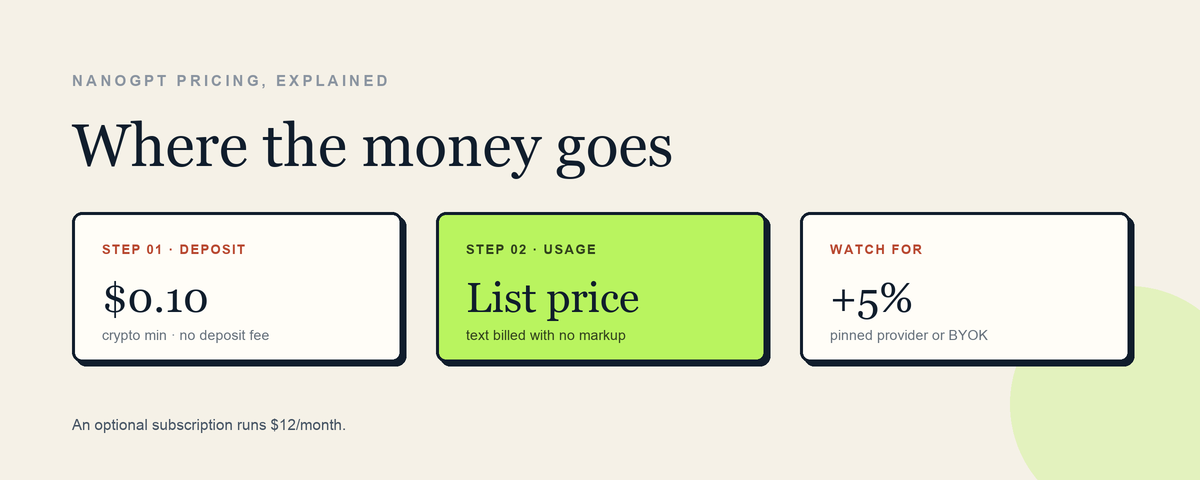 NanoGPT Pricing Explained: What It Costs and Where the 5% Fees Hide
